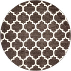 Rugs.com Lattice Collection Rug – 6 Ft Round Chocolate Brown Medium Rug Perfect for Kitchens, Dining Rooms