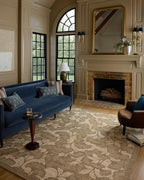 Loloi Chris Loves Julia Rue Collection RUE-02 Olive/Sage 3'-6" x 5'-6" Accent Rug Jute Neutral Floral Living Room Bedroom Rug