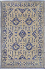 Alfa Rich 7x10 Gold Navy Blue Washable Area Rugs for Living Room Bedroom Kitchen Dining Cotton Rug