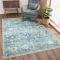 Bloom Rugs Caria Washable Non-Slip 5x7 Rug - Blue/Beige Traditional Area Rug for Living Room, Bedroom, Dining Room, and Kitchen - Exact Size: 5' x 7'
