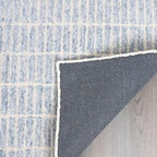 Handmade Capitola Space Dyeing Imported Premium Wool Area Rug - Unique Modern Design Carpet for Living Room, Bedroom, and Dining Room (Blue, 6' Round)