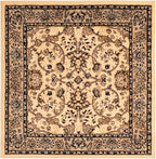 Unique Loom Sialk Hill Collection Area Rug - Washington (4' Square Ivory/Black)