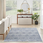 Nourison Home Versatile Denim Blue 5' x 7' Area Rug - Easy Clean, Non Shedding, Bed Room, Living Room, Dining Room, Kitchen (5' x 7')