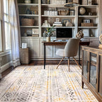 Rugshop Geometric Boho Perfect for high Traffic Areas of Your Living Room,Bedroom,Home Office,Kitchen Area Rug 7'10" x 10' Yellow