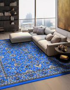 Unique Loom Sialk Hill Collection Area Rug - Washington (8' Square Dark Blue/Black)