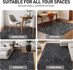 Rugshop Geometric Diamond Stripe Area Rug Anthracite Dark Gray 7' 10" x 10' Perfect for Large Living Rooms, Dining Areas, or Master Bedrooms