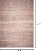 GLN Rugs Contemporary Collection - Machine Washable Area Rug, Contemporary Washable, Non Slip, Low Pile Chenille Rug, Living Room, Bedroom, Kitchen Rug (9' x 12' Terra/Brown)