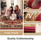 Well Woven Barclay Collection Medallion Kashan Red 5x7 (5'3" x 7'3") Area Rugs - Stain & Fade Resistant - Perfect Red Rug for Living Room, Bedroom, or Dining Room