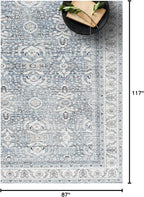 Fame Living Washable Area Rug. Modern Farmhouse. Vintage. Turkish. Bohemian. Distressed. Oriental. Traditional. Rugs for Living Room. Dining. Bedroom. Office. Entryway. Foyer. (866CBl, 7'5" x 9'8")