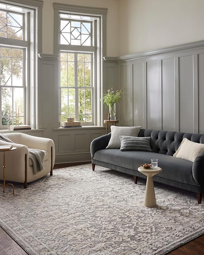 Loloi Magnolia Home by Joanna Gaines Gigi Collection GIG-01 Grey/Ivory 2'-7" x 10'-0" Runner Rug