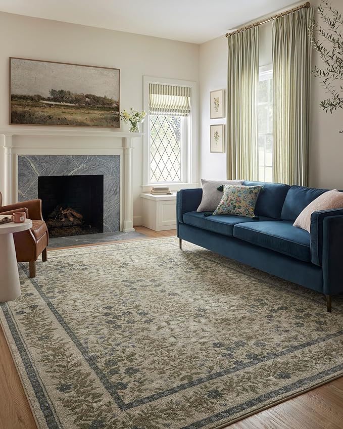 Loloi Rifle Paper Co. Laurel Collection LAU-03 Ivory/Multi 2'-8" x 10' Runner Rug