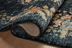 Loloi Rifle Paper Co. Laurel Collection LAU-01 Dark Navy 2'-8" x 10' Runner Rug