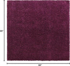 Unique Loom Solid Shag Collection Area Rug (8' Square, Eggplant Purple)