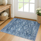 KILOCOCO Small Rug 2'x3' Entryway Rug Door Mat Indoor Soft Non Slip Printed Machine Washable Rugs for Bedroom Kitchen Entrance Front Door Geometric Boho Throw Rugs, Blue