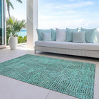 Addison Rugs Chantille ACN591 Teal 9' x 12' Indoor Outdoor Area Rug, Easy Clean, Machine Washable, Non Shedding, Bedroom, Living Room, Dining Room, Kitchen, Patio Rug