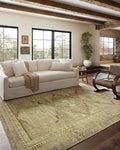 Loloi Magnolia Home by Joanna Gaines Sinclair Collection SIN-02 Khaki/Tobacco 2'-3" x 11'-6", .25" Pile Height, Machine Washable, Runner Rug