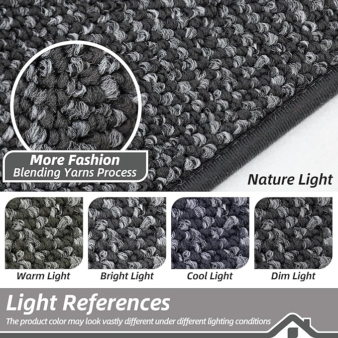 BEQHAUSE 2x3 Entryway Rug Indoor Door Mat Non-Slip Washable, Hallway Rugs Absorbent & Stain Resistant Hall Carpet Runner Rugs for Entryway, Front Door Floor Mats Laundry Room Rugs for Entry, Charcoal