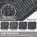 BEQHAUSE Dirt Trapper Door Mat 17" x 30", Non-Slip Doormats (Rolled-Up NO Creases) Washable Entryway Rug, Dirt Resist and Absorbent Welcome Mat, Low Profile Floor Mats for Front Back Door, Charcoal