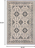 Alfa Rich 3x5 Beige Black Washable Area Rugs for Living Room Bedroom Kitchen Dining Cotton Runner