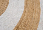10x16 Oval Kilim Rug – Hand Braided Oval Jute Rug, Handmade Boho Flatweave, 0.27" Thick, Solid White Beige Carpet for Bedroom, Living Room, Dining Room