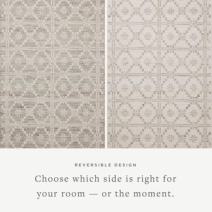 Loloi Angela Rose Rivers Collection RIV-02 Lagoon/Ivory 5'-0" x 7'-6" Reversible Area Rug