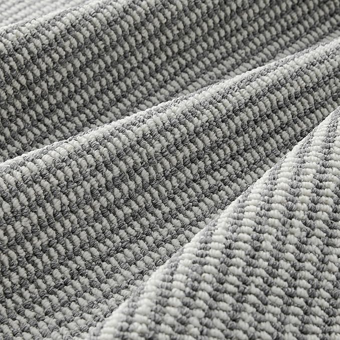 Bedsure 6x9 Faux Wool Area Rugs for Living Room, Machine Washable Carpet, Non-Slip Backing, Pet Friendly Throw Rug for Bedroom Dining Room, Gray