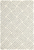 Dash & Albert Layers Grey Hand Hooked Wool Rug, 8.5 X 11.5 Feet, Grey/Ivory Geometric Pattern