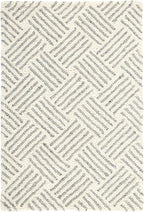 Dash & Albert Layers Grey Hand Hooked Wool Rug, 9.5 X 13.5 Feet, Grey/Ivory Geometric Pattern