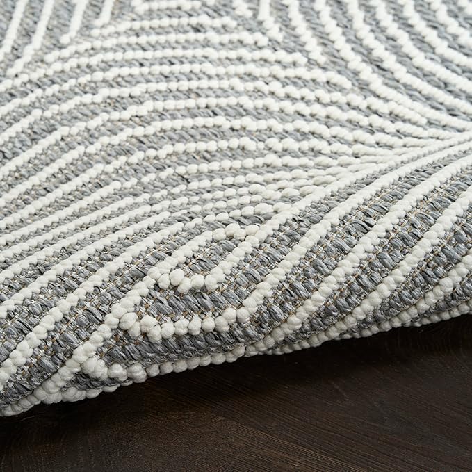 Nourison Home Textured Home Charcoal Ivory 3'11" x 5'11" Area Rug - Easy Clean, Non Shedding, Bed Room, Living Room, Dining Room, Kitchen (4' x 6')
