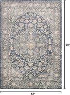 Loloi Teagan Collection TEA-01 Denim/Mist 5'-3" x 7'-6" Area Rug, Large, Soft Neutral Rug, High-Traffic for Living Room, Bedroom, Home Office, Dining Area