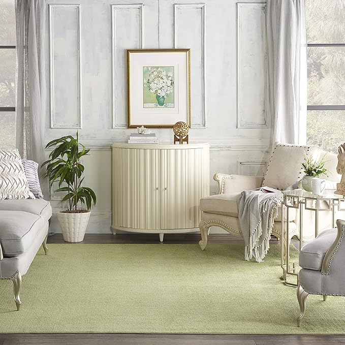 Nourison Home Nourison Essentials Green 7' x 10' Area Rug - Easy Clean, Non Shedding, Bed Room, Living Room, Dining Room, Kitchen (7' x 10')
