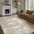 Beige Area Rug 8x10 Machine Washable Modern Abstract Living Room Carpet Non Slip Neutral Low Pile Soft Non Shedding Bedroom Contemporary Large Rug Indoor Office Dining Room Playroom
