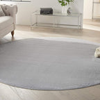 Nourison Home Nourison Essentials Silver Grey 10' x Round Area Rug - Easy Clean, Non Shedding, Bed Room, Living Room, Dining Room, Kitchen (10' x Round)