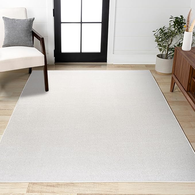 JONATHAN Y Haze Solid Low-Pile Cream Indoor Area Rug 10x14, Coastal,Bohemian,Minimalist,Classic, Easy-Cleaning for Living Room,Bedroom,Kitchen,Pet Friendly,Non-Shedding (SEU100T-14)
