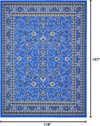Unique Loom Sialk Hill Collection Area Rug - Washington (9' 10" x 13' 1" Rectangle Dark Blue/Black)