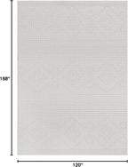 Beverly Rug Micro Loop Large Area Rug White 10x14 Modern Luxury Boho Geometric Durable Indoor Area Rugs for Living Dining Room Office Stain Resistant Non Shedding Casual Indoor Carpet White 10 x 14