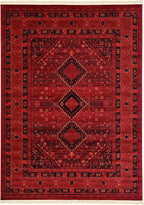 Unique Loom Tekke Collection Area Rug - Sheibani (7' 10" x 11' Rectangle, Red/ Black)