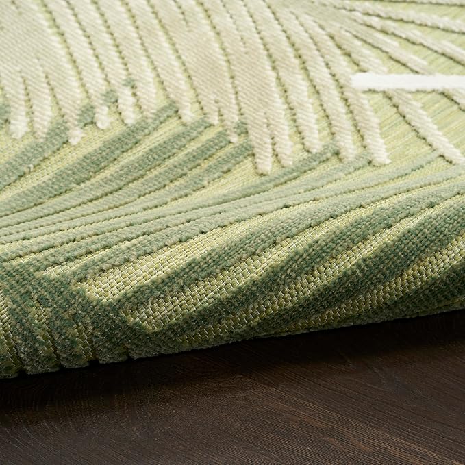 Nourison Home Suncoast Green 7'10" x 9'10" Area Rug - Easy Clean, Non Shedding, Bed Room, Living Room, Dining Room, Kitchen (8' x 10')