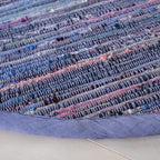 SAFAVIEH Rag Rug Collection 4' Round Purple / Multi RAR121D Handmade Boho Stripe Cotton Area Rug