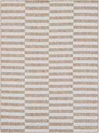 Unique Loom Outdoor Striped Collection Area Rug - Striped (5' x 7' Rectangle Taupe/Ivory)
