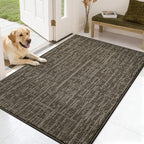 COSY HOMEER-Dirt-Trapper-Door-Mat 32"x48" Non-Slip Entryway Rugs,Washable Welcome Mat,Absorbent Entrance Mats,Low Pile Dog Door Mats for Front Back Doomats and Wet Shoes,Light Brown
