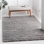 Unique Loom Solid Shag Collection Area Rug (8' Square, Cloud Gray)