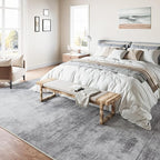 5x7 Washable Area Rug Grey Abstract Modern Living Room Bedroom Throw Rug Non Slip Soft Thin Simple Indoor Floor Carpet for Office Entryway Kitchen Nursery Home Decor
