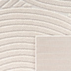 Paco Home Modern Area Rug with Raised Curved Line Pattern – Minimalist Design in Cream, Size: 5'3" Round