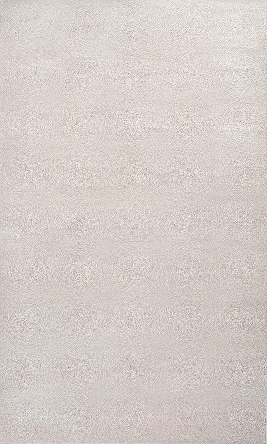 Eyely UES100D-9 Supersoft Haze Solid Low-Pile Indoor Area Rug Casual;Contemporary;Solid;Traditional, Bedroom, Kitchen, Living Room, Easy-Cleaning, Non-Shedding, 9 X 12, Ivory