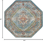 Unique Loom Isabella Collection Area Rug - Rossellini (5' 1" Octagon, Blue/ Beige)