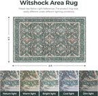 WITSHOCK Living Room Area Rugs 5x8: Soft Non-Slip Backing Washable Rugs Vintage Large Carpet for Bedroom Office Dining Room Kitchen Stain Resistant Home Decor Rug