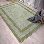 Alfa Rich 7x10 Green Washable Area Rugs for Living Room Bedroom Kitchen Dining Cotton Rug