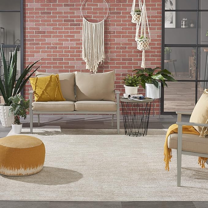 Nourison Home Nourison Essentials Ivory Beige 7' x 10' Area Rug - Easy Clean, Non Shedding, Bed Room, Living Room, Dining Room, Kitchen (7' x 10')