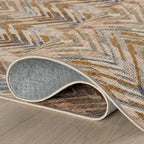 Dash & Albert Seneca Natural Machine Washable Rug, 6 X 9 Feet, Tan Geometric Pattern